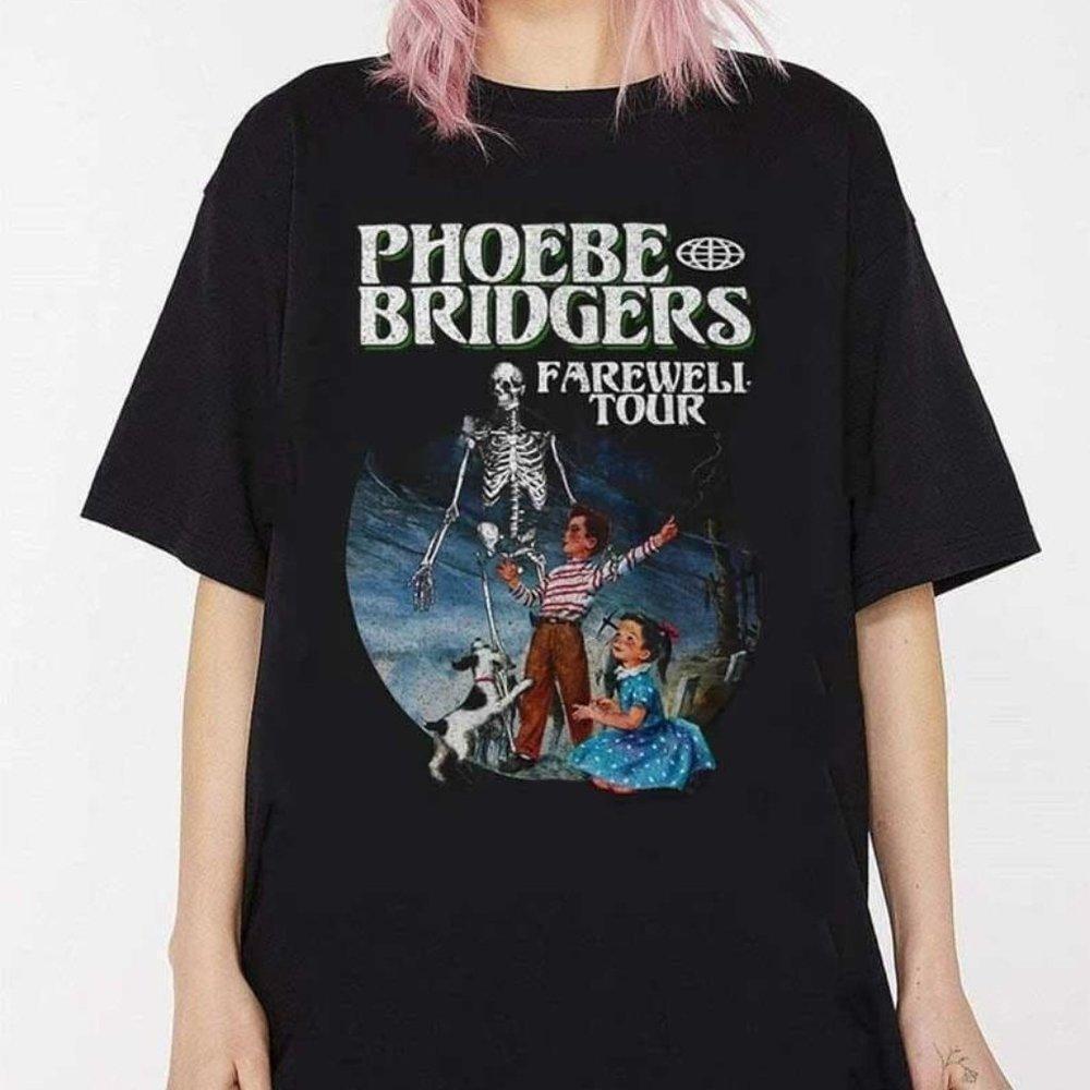 Phoebe Bridgers Farewell Tour Graveyard Dog Skeleton Halloween Tee